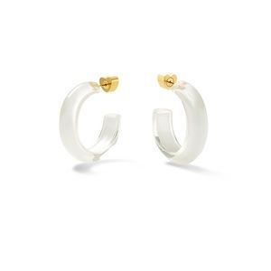 Alison Lou Small Jelly Hoops- White